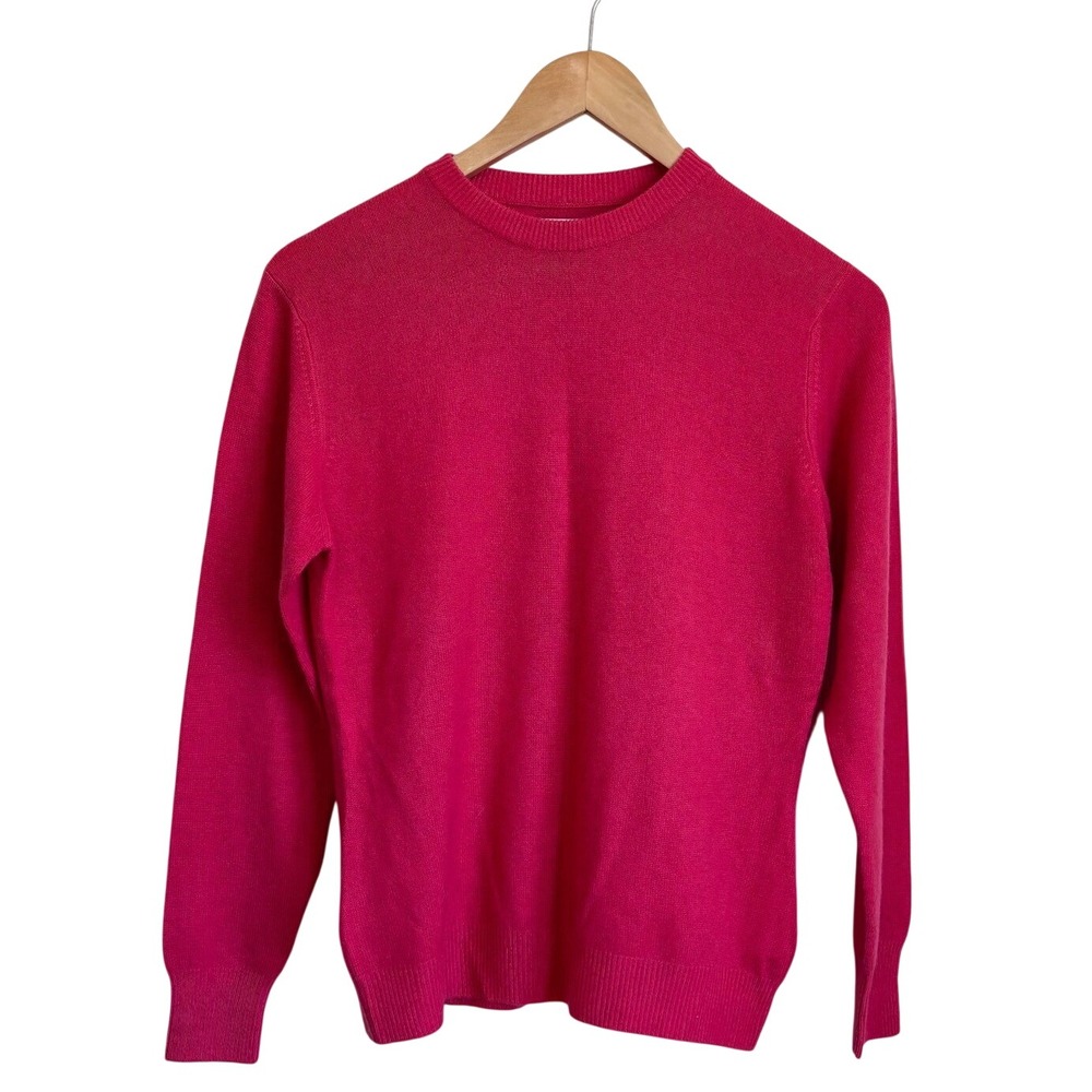 Vintage Cawdor Castle Womens 100% Cashmere Sweater Medium Pink Handmade Scotland